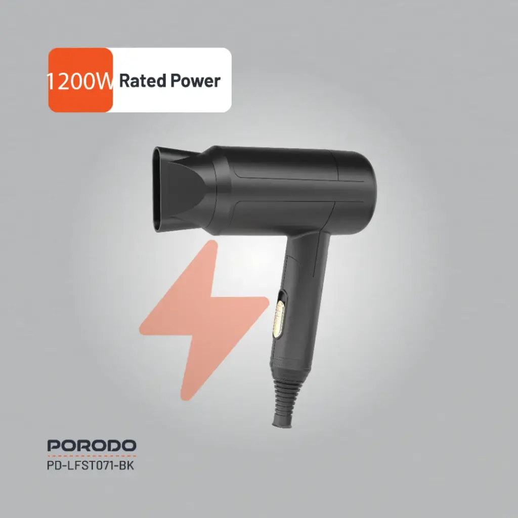 Porodo Lifestyle 1200W Foldable Hair Dryer 1.8M Cable