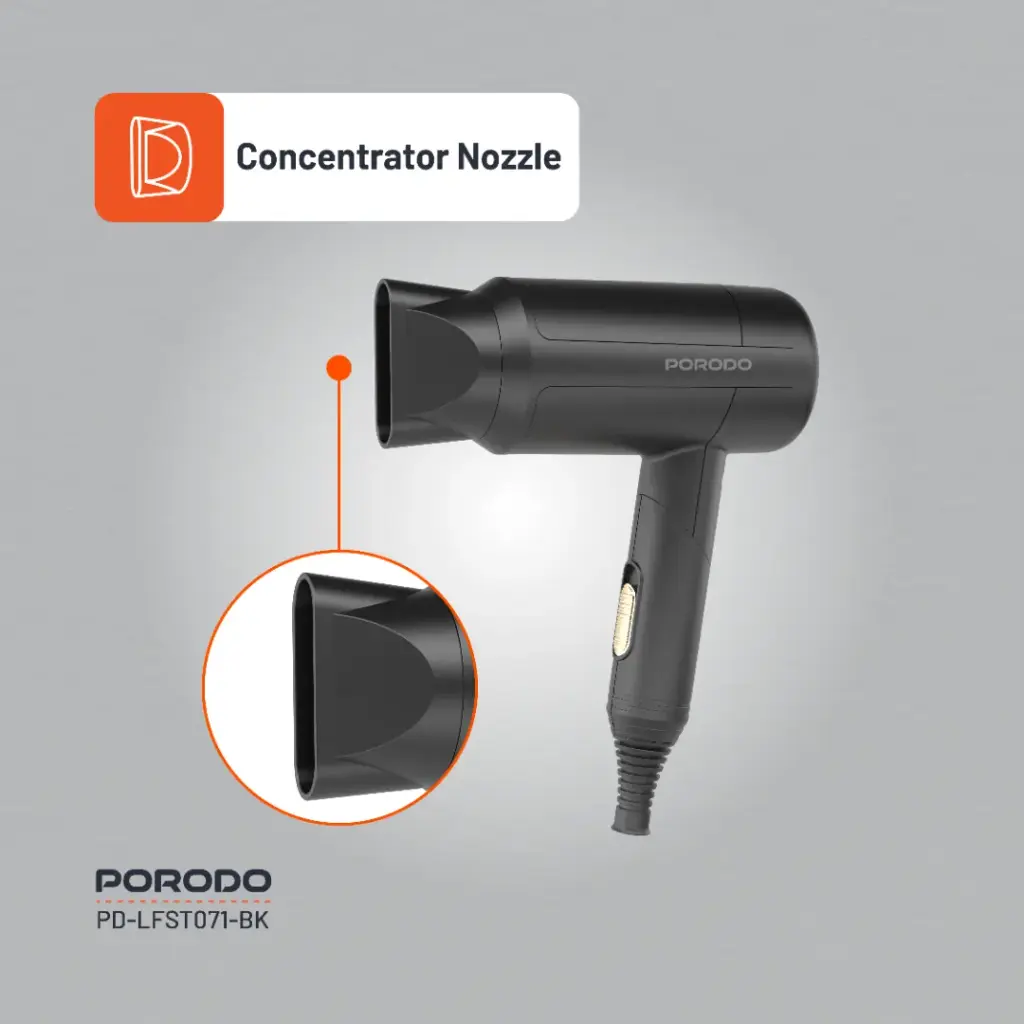 Porodo Lifestyle 1200W Foldable Hair Dryer 1.8M Cable