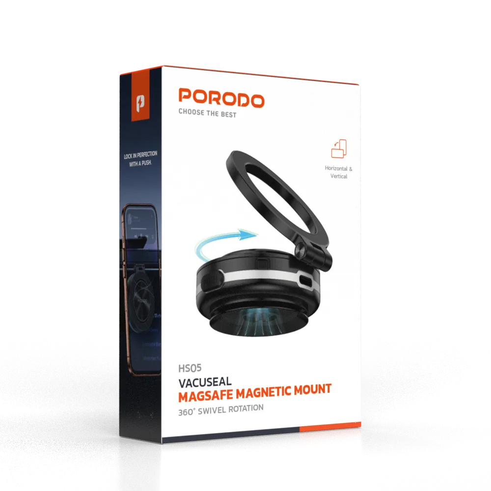 Porodo VacuSeal Portable MagSafe with Foldable & Rotatable Multi-Purpose Electric Vacuum Suctio