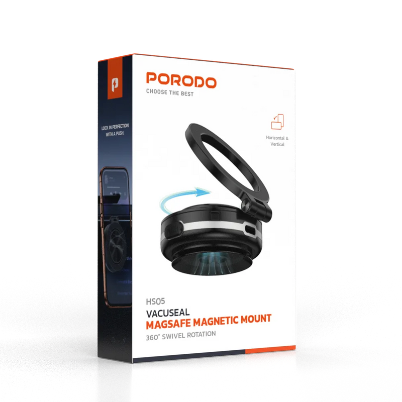 Porodo VacuSeal Portable MagSafe with Foldable & Rotatable Multi-Purpose Electric Vacuum Suctio