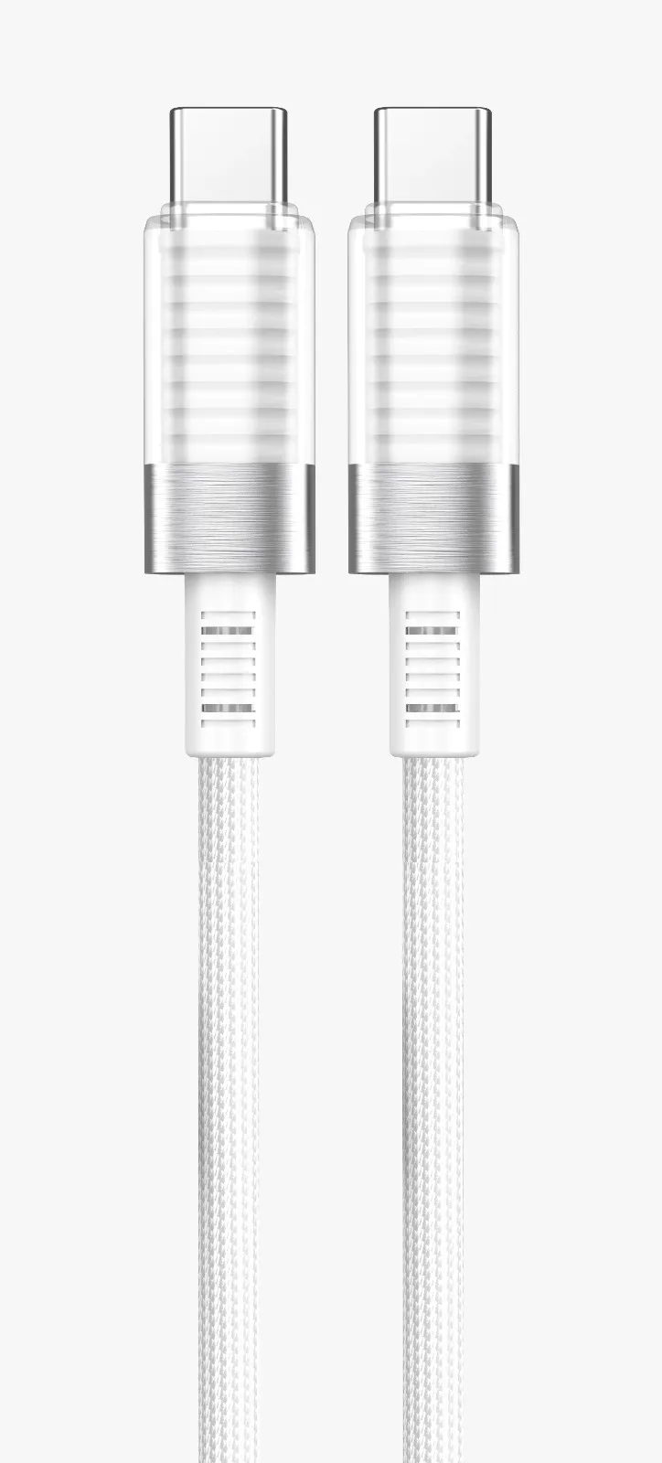 Porodo Crystal Shell PD 20W GaN UK Transparent Dual Port Fast Charger with C to C Cable - Orange