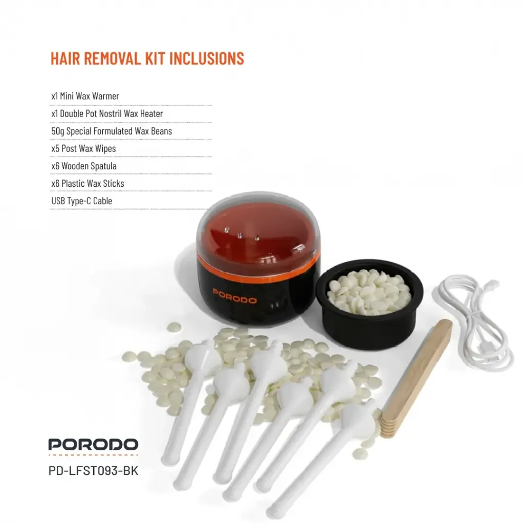 Porodo Lifestyle Mini Wax Heater & Hair Removal Kit