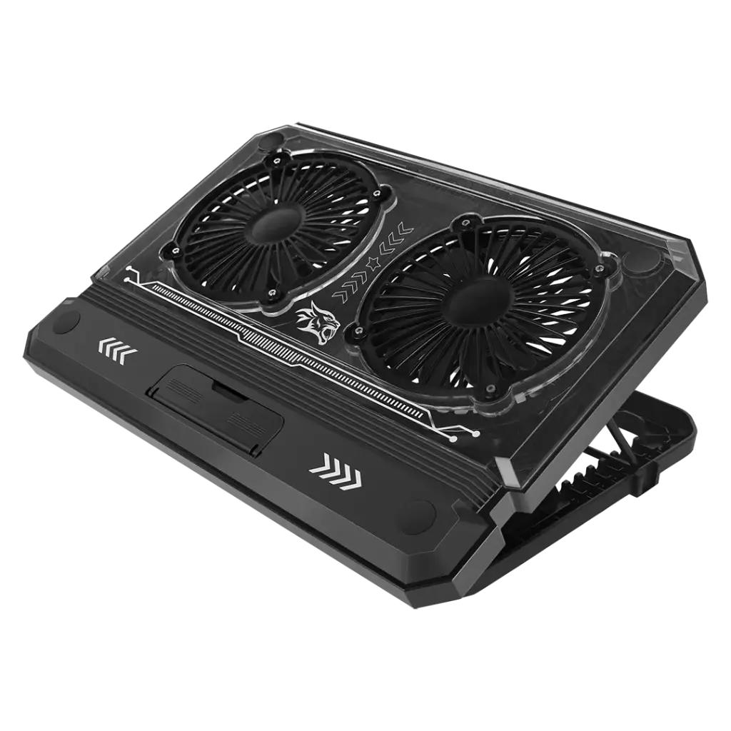Porodo Gaming Crystal Shell Laptop Adjustable Cooling Stand - Black