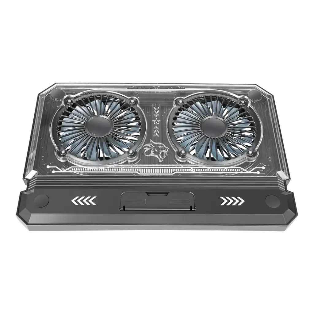 Porodo Gaming Crystal Shell Laptop Adjustable Cooling Stand - Black
