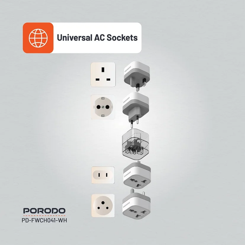 Porodo 4-in-1 Adaptor UK Plug