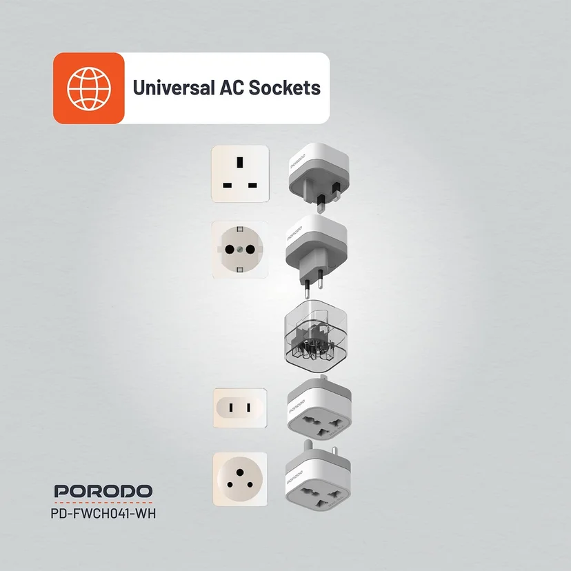Porodo 4-in-1 Adaptor UK Plug