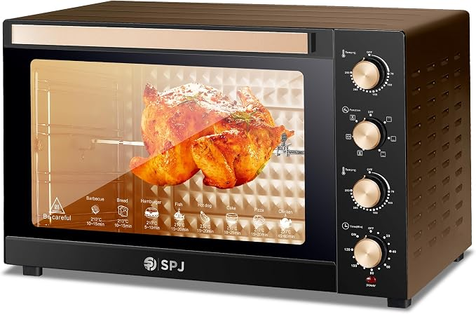Spj High Performance 80l Electric Oven 2400w With Rotisserie & Grill Premium Quality Large Capacity Toaster Oven Oven-Spj-Eow-Br80l01