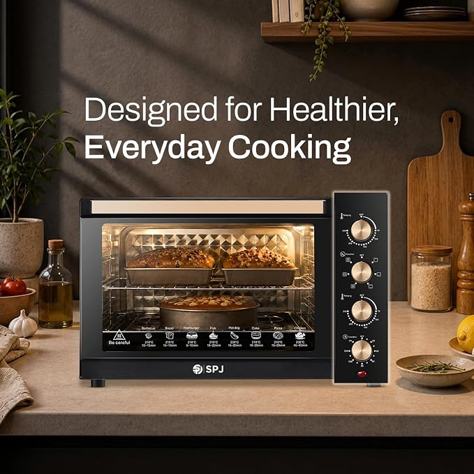 Spj High Performance 80l Electric Oven 2400w With Rotisserie & Grill Premium Quality Large Capacity Toaster Oven Oven-Spj-Eow-Br80l01