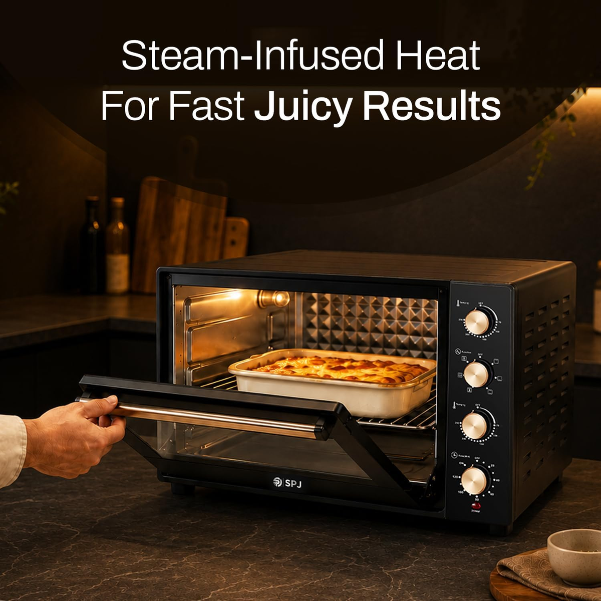 Spj High Performance 80l Electric Oven 2400w With Rotisserie & Grill Premium Quality Large Capacity Toaster Oven Oven-Spj-Eow-Br80l01