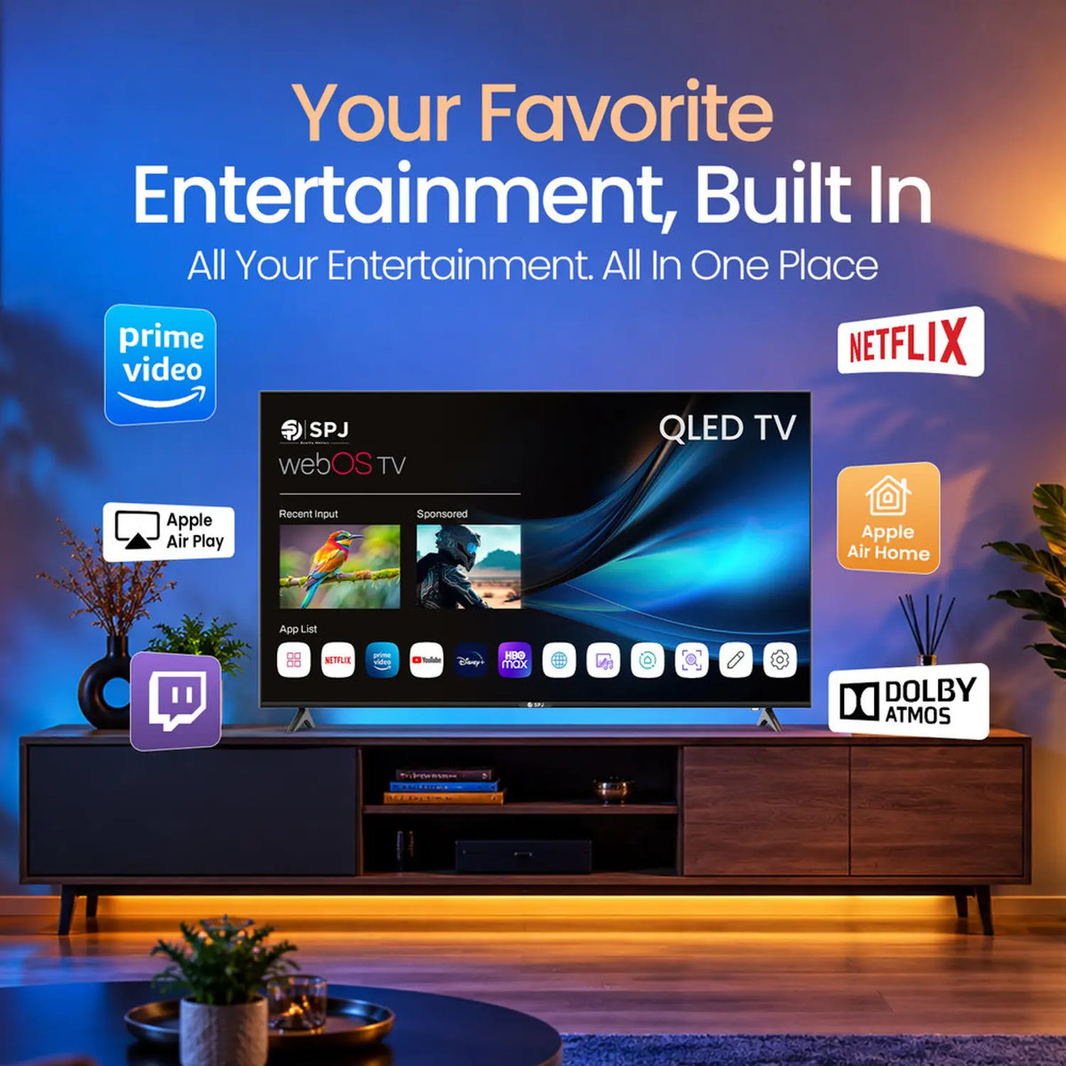 Spj 65 Inch 4k Ultra Hd Smart Webos Led Tv Dolby Atmos Dual Remote Control Wifi Hdmi Led-Spj-4ks65blx
