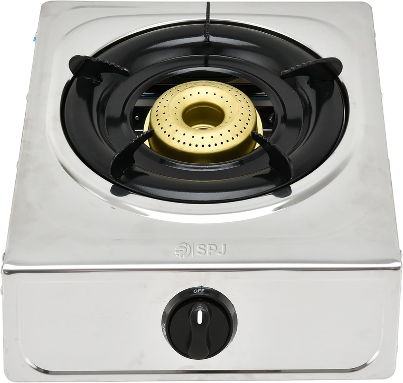 Spj Stainless Steel Gas Stove With Automatic Ignition 90mm Iron Beehive Burner Durable Pan Support Plastic Knobs 10.5mm Spj-Tt-Ssx1001