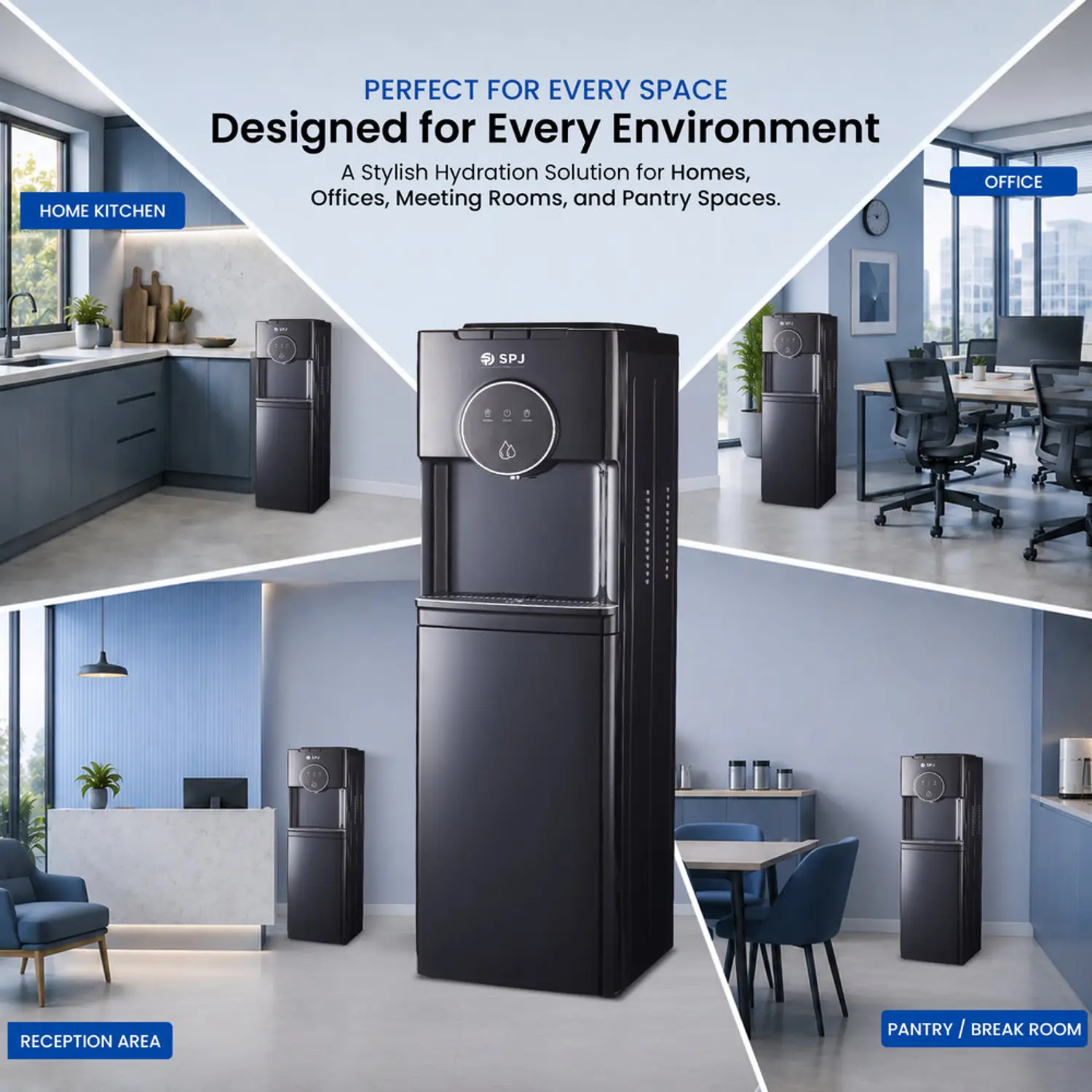 Spj 18.9l Bottom Loading Water Dispenser Hot Cold & Normal Water Cooler Child Safety Lock Spj-Wdbx-Bl007