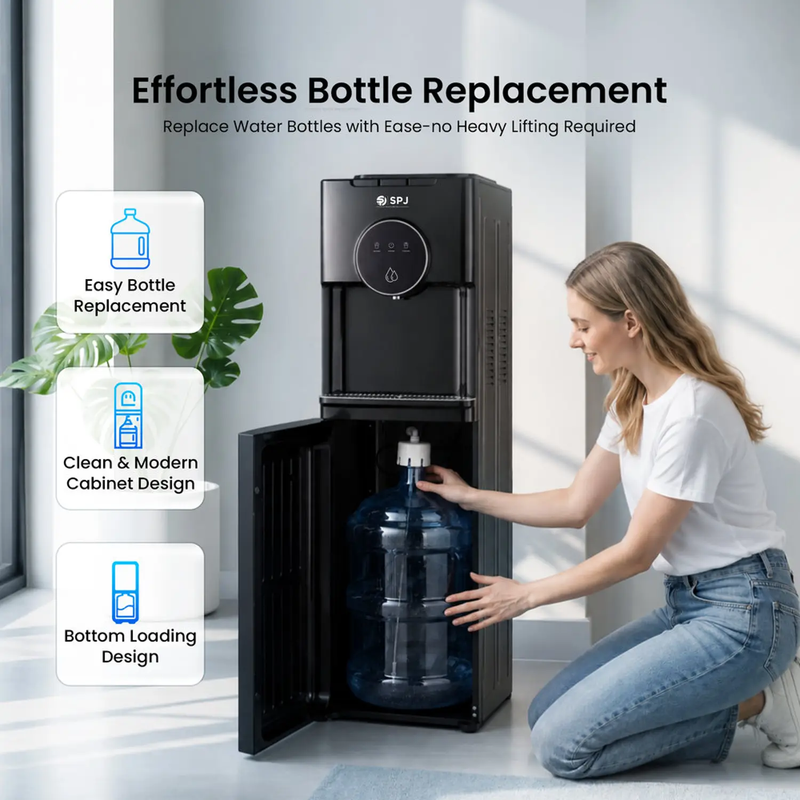 Spj 18.9l Bottom Loading Water Dispenser Hot Cold & Normal Water Cooler Child Safety Lock Spj-Wdbx-Bl007