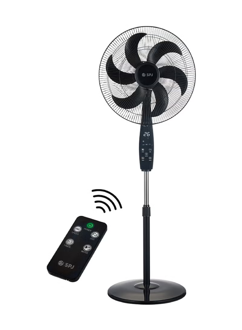 Spj 18 Inch Pedestal Stand Fan With Remote Control 80w Electric Fan 6 Blades 3 Speed Settings Spj-Sfx-Blr18011