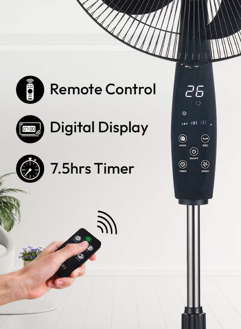 Spj 18 Inch Pedestal Stand Fan With Remote Control 80w Electric Fan 6 Blades 3 Speed Settings Spj-Sfx-Blr18011