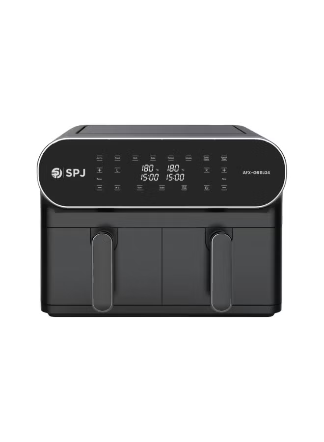 Spj 11l Dual Basket Air Fryer 1700w Digital Air Fryer With 2 X 5.5l Independent Baskets 60-Min Timer Spj-Afx-Gr11l04
