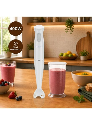 Spj 400w Hand Blender 2 Speed Control Stainless Steel Blades Detachable Blending Rod 700ml Mixing Cup Spj-Hbx-Wt400w