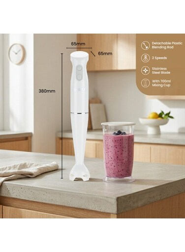 Spj 400w Hand Blender 2 Speed Control Stainless Steel Blades Detachable Blending Rod 700ml Mixing Cup Spj-Hbx-Wt400w