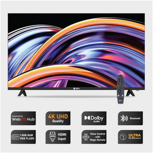 Spj 43" Full Hd Smart Webos Led Tv With Frameless Design Magic Remote Voice Control Dolby Audio Led-Spj-Fhds43blx