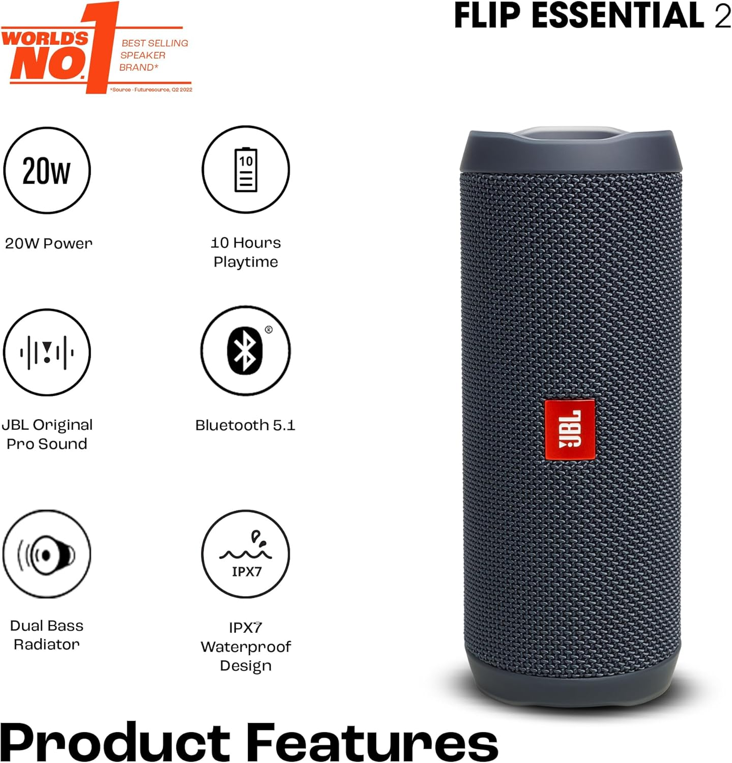 JBL FLIP ESSENTIAL 2 Bluetooth Speaker