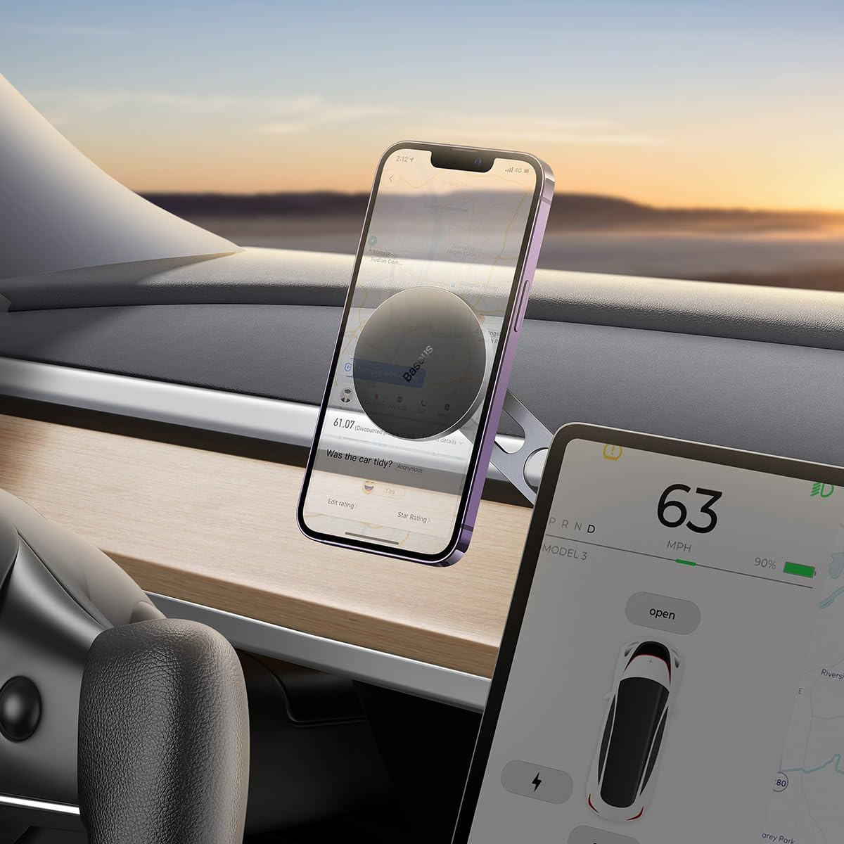 Baseus T-Space Folding Metal Car Series Magnetic Car Phone Holder