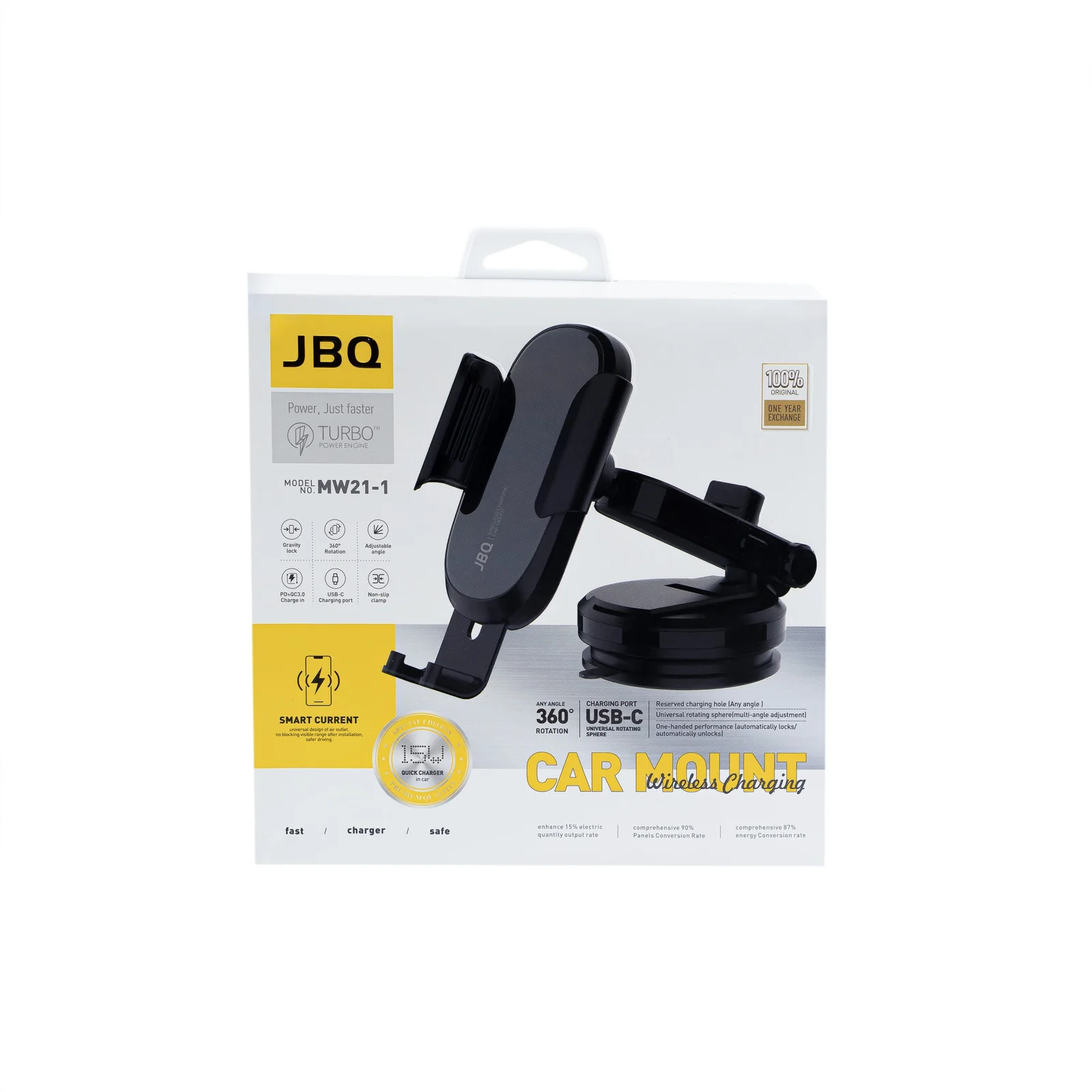 JBQ 15W WIRELESS/360 ROTATION CAR MOUNT, 1