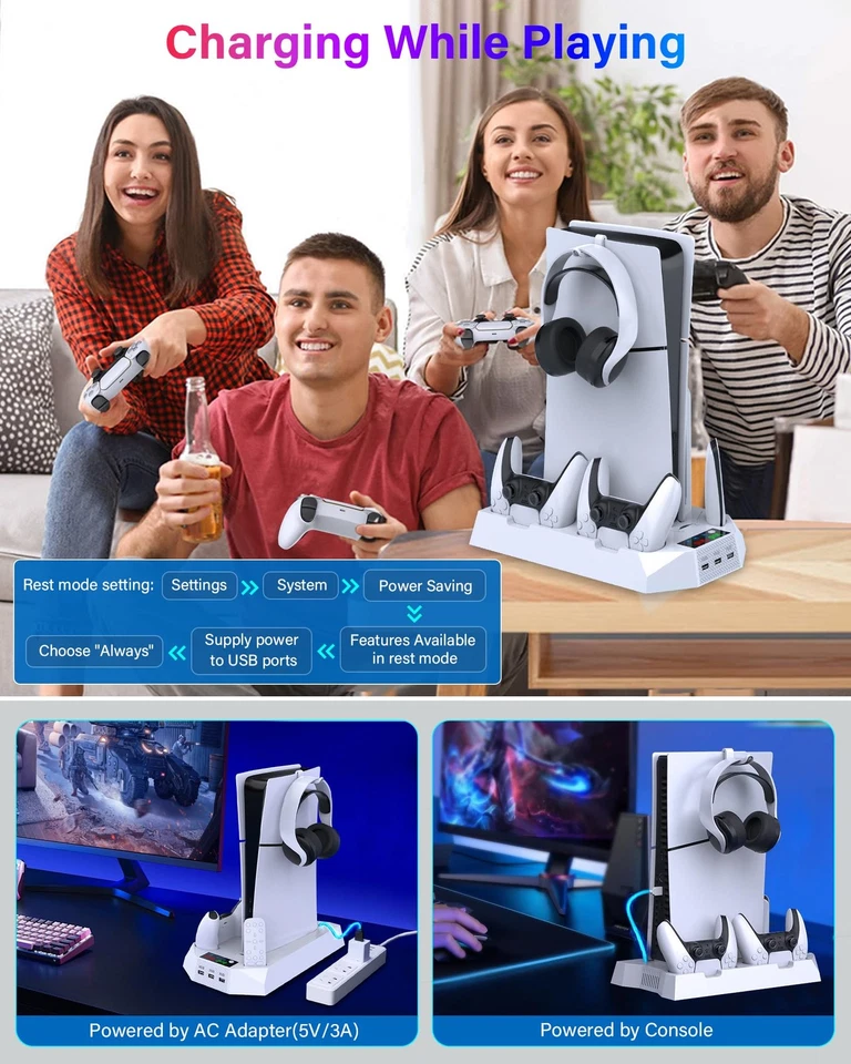 Multifunctional Cooling Stand PS5 White YH-57
