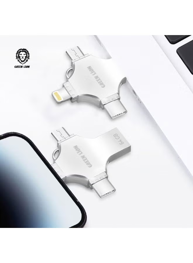 Green Lion 4 in 1 USB Flash Drive 64GB