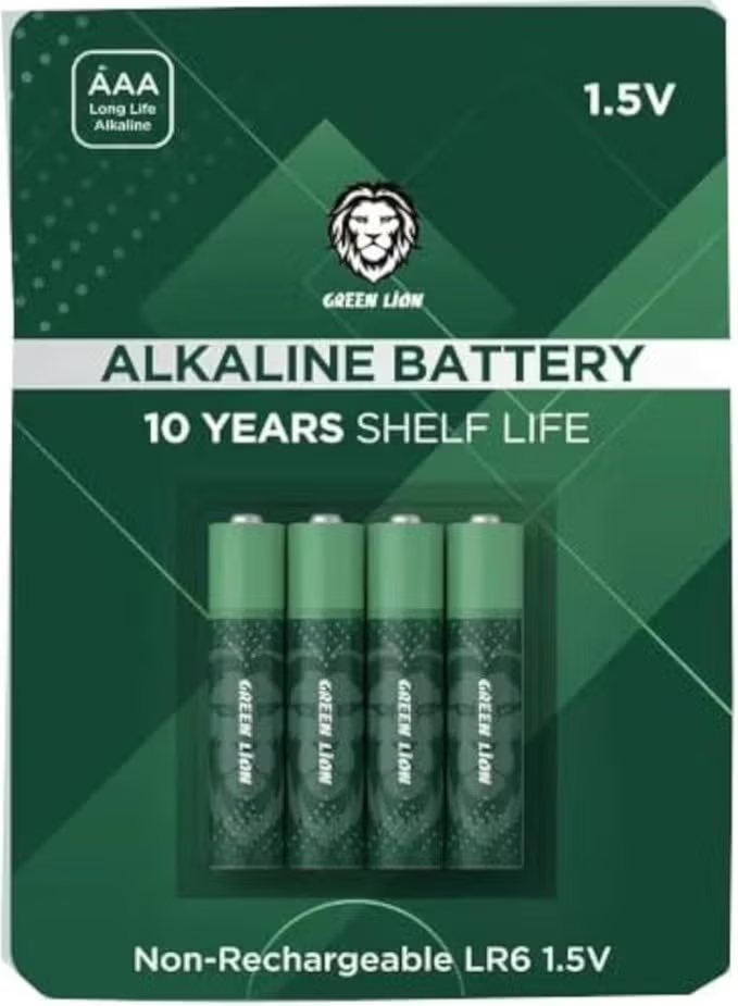 Green Lion Alkaline Battery AAA ( 4pcs/pack ) 271400mAh / 1.5V - Green