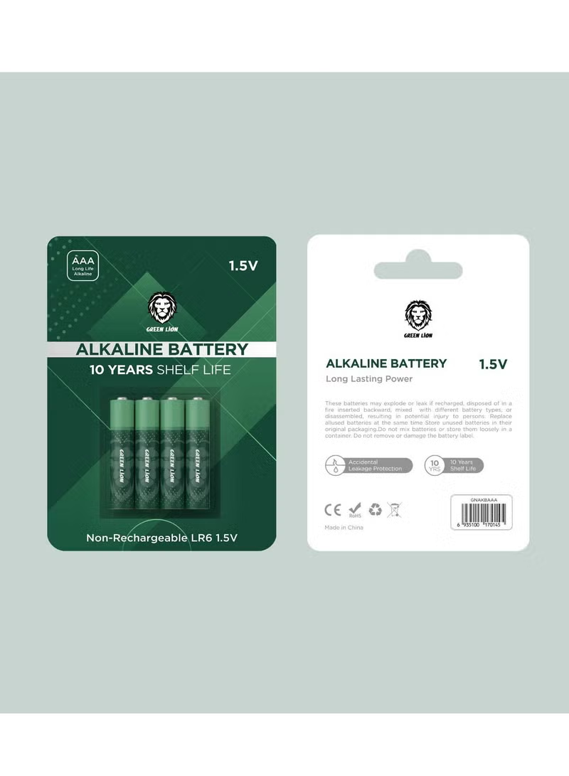 Green Lion Alkaline Battery AAA ( 4pcs/pack ) 271400mAh / 1.5V - Green