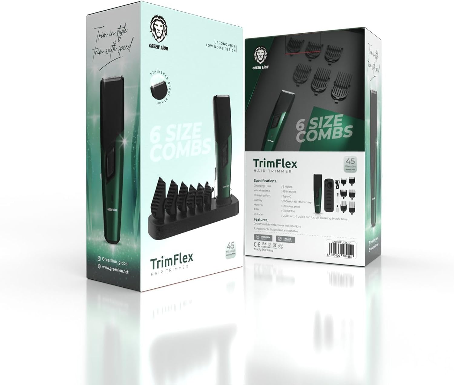 Green Lion Trim Flex Hair Trimmer - Green & Black
