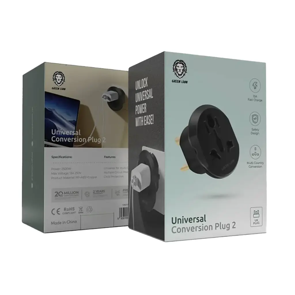 Green Lion Universal Conversion Plug 2 UK - Black