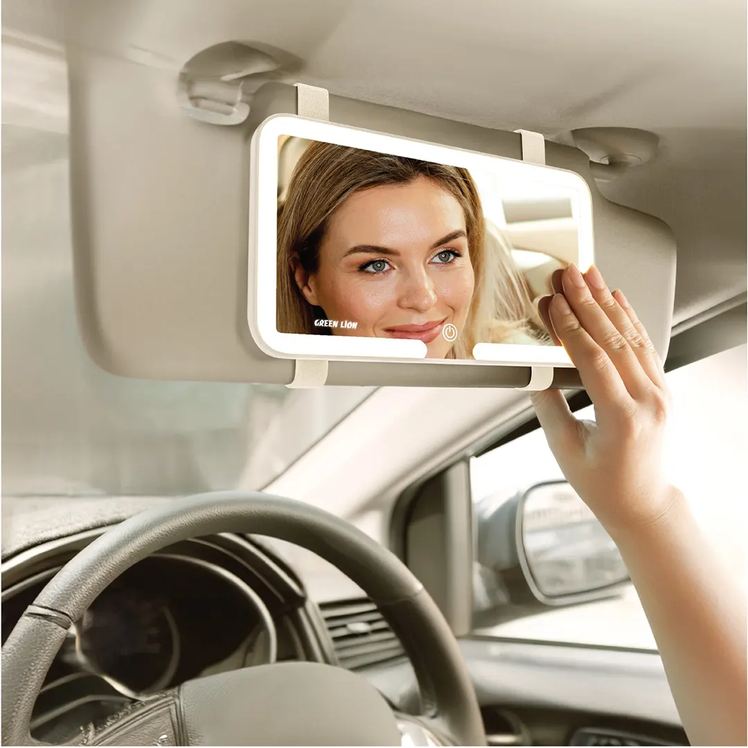 Green Lion GMR-48 Car Makeup Mirror -  Biege