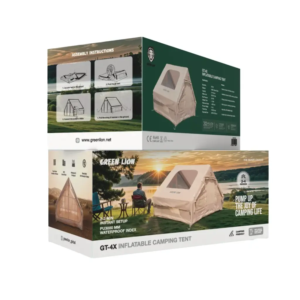 Green Lion GT4X Inflatable Camping Tent - Beige