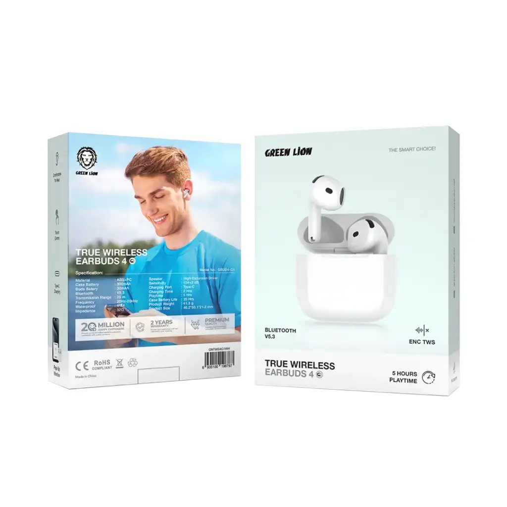 Green Lion True Wireless Earbuds 4 G1 - White