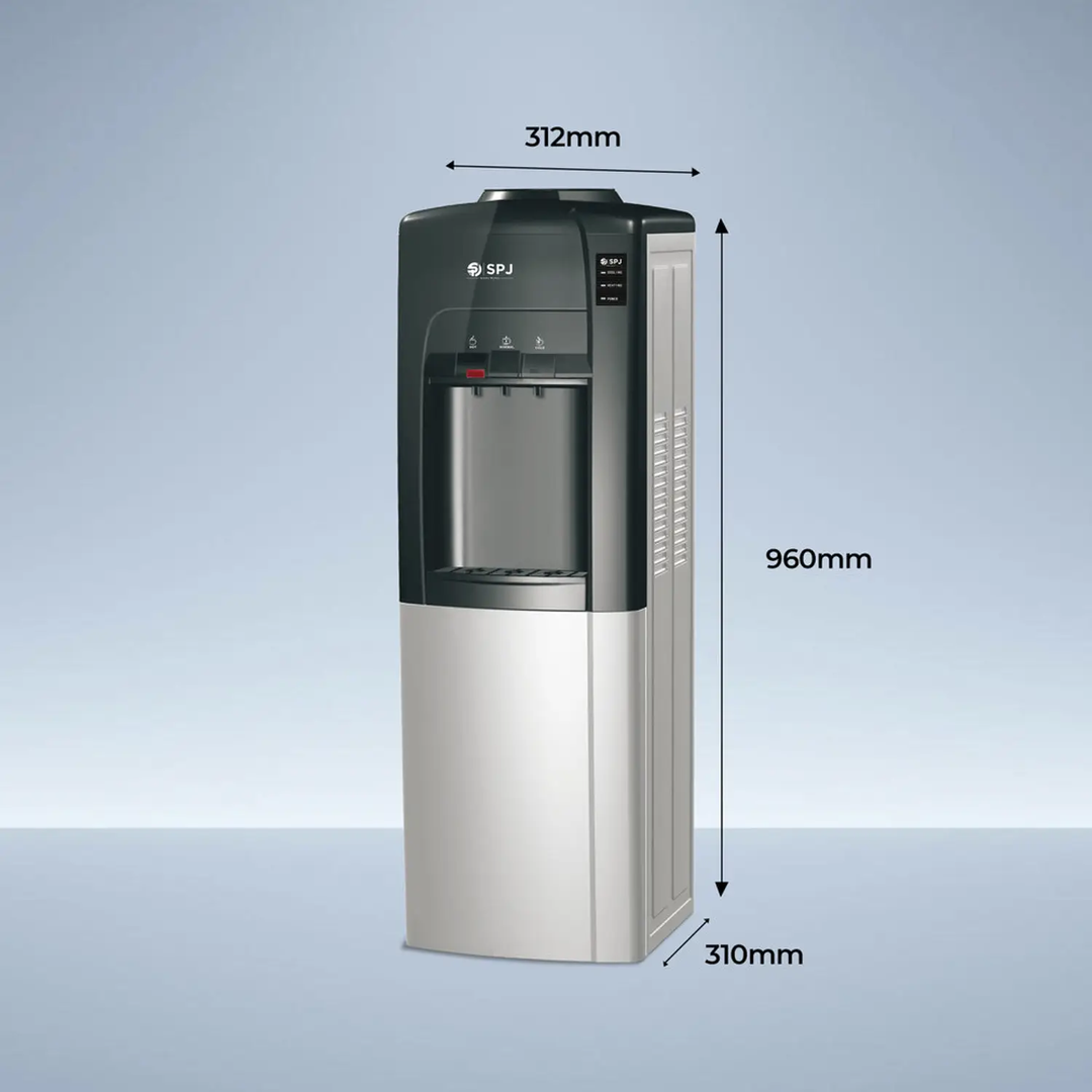 Spj High Performance 16l Top Loading Water Dispenser With Refrigerator Cabinet 3 Taps, Child Safety Lock Spj-Wdblr-Rf004