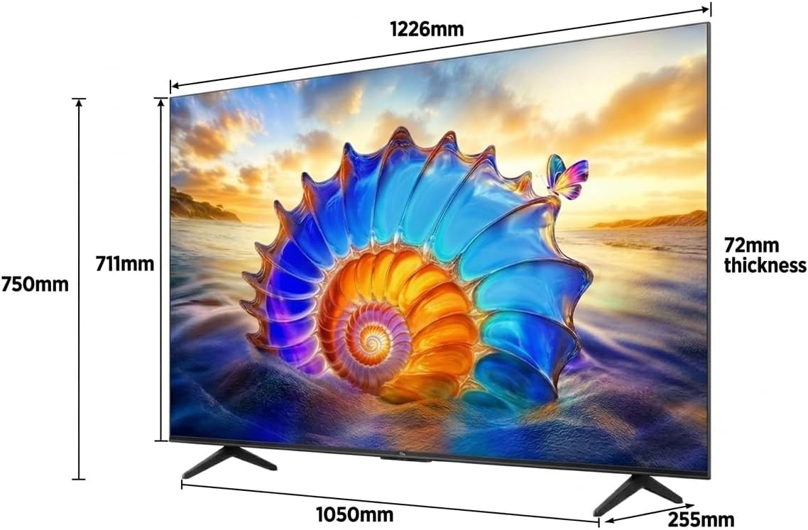 TCL Television 55 Inch P61L 4K HDR Smart TV (2026 Model) 55" Ultra HD Google TV, AiPQ Processor, HDR10+, 72% NTSC Color Gamut, Dolby Audio, Game Master, 16GB ROM + 2GB RAM