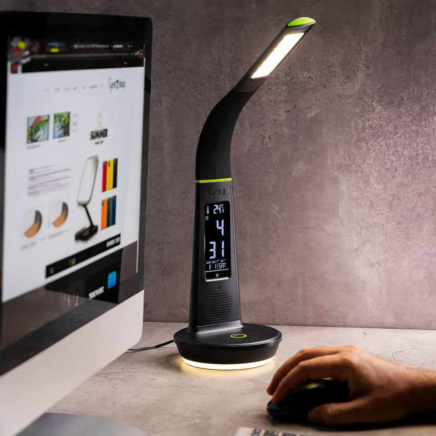 GOUI NURU+D Ultra Fast Charging Smart LED Desk Lamp with Wireless Charging, Clock & Speaker