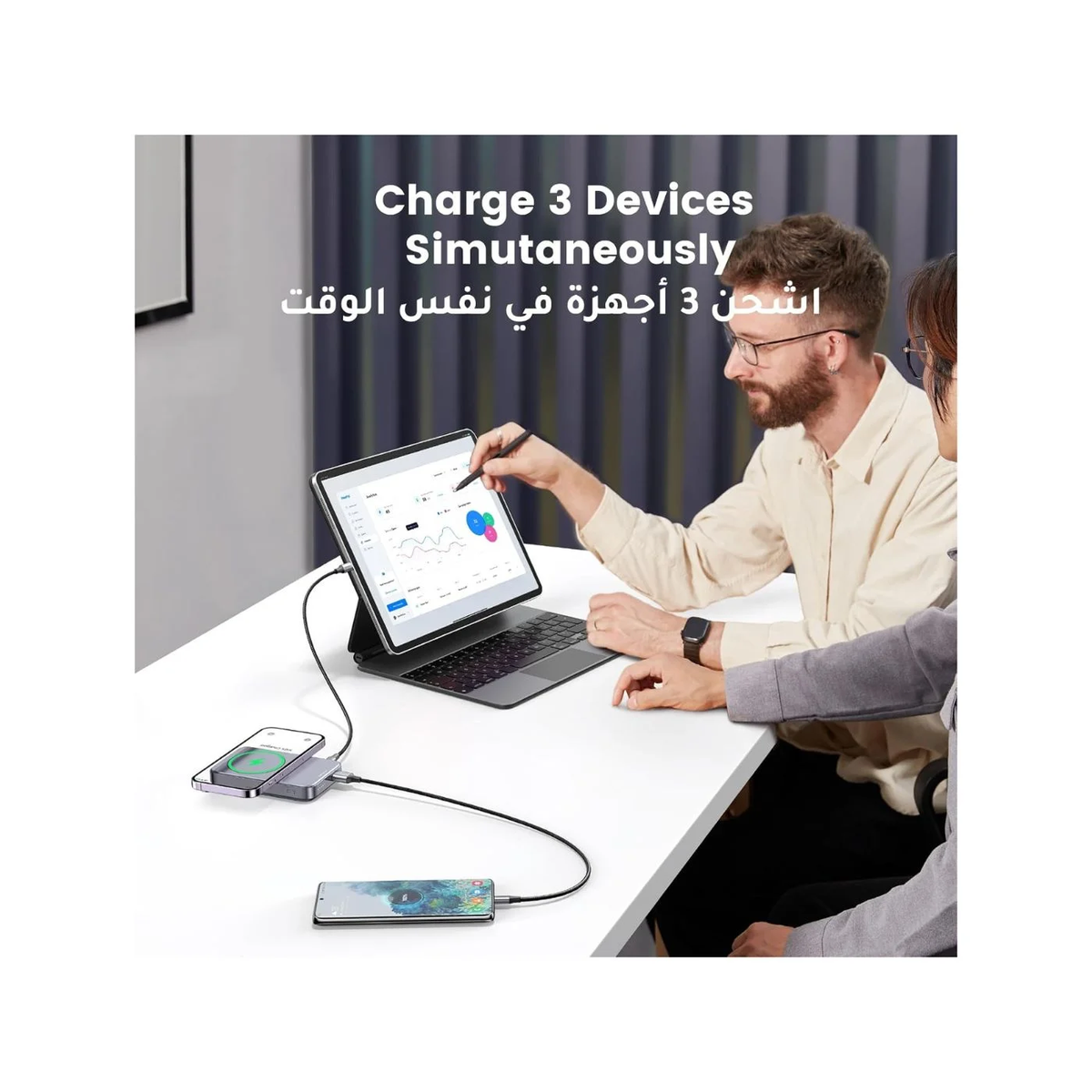 UGreen Powerbank 10000 Mah Pd 20W Magnetic With Stand Space Gray