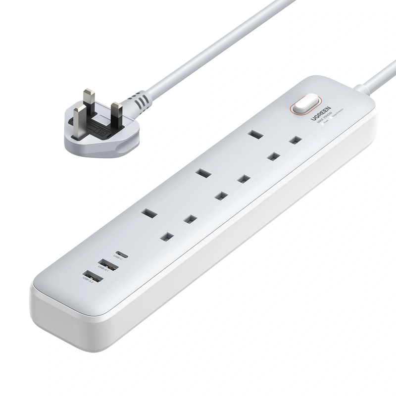 UGreen Powerstrip 3 Ac Outlet 3 Ports 2A1C 30W White