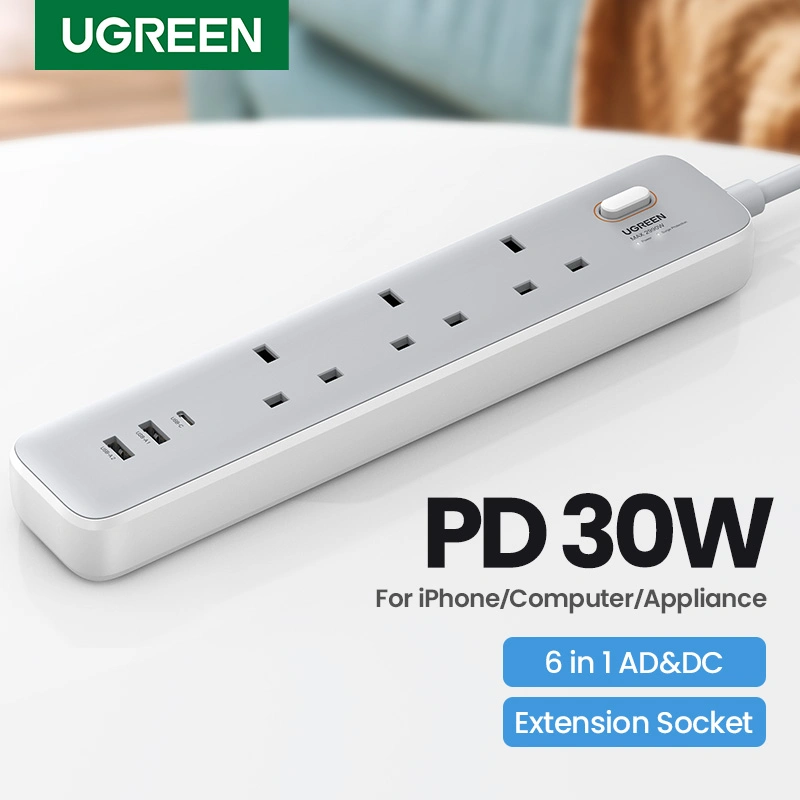UGreen Powerstrip 3 Ac Outlet 3 Ports 2A1C 30W White
