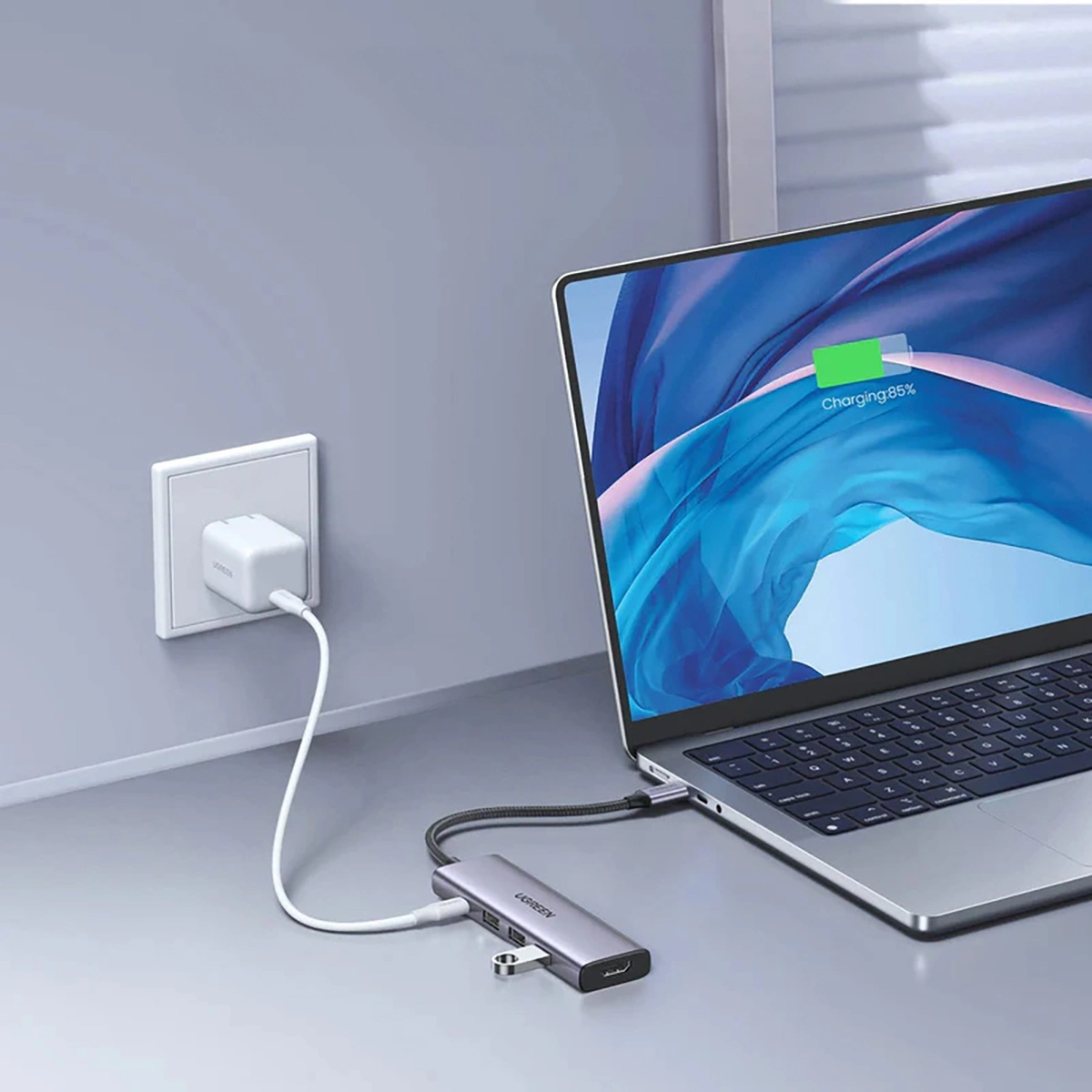 UGREEN 15596 CM511 5-in-1 USB-C 4K 30Hz Multifunction Adapter Hub (Space Grey)