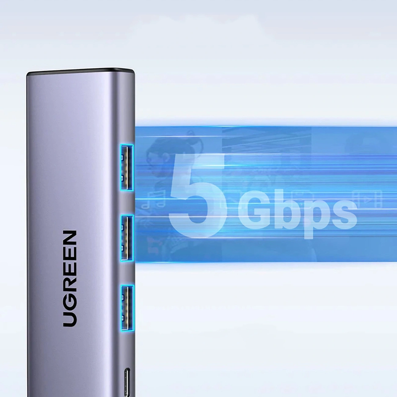 UGREEN 15596 CM511 5-in-1 USB-C 4K 30Hz Multifunction Adapter Hub (Space Grey)