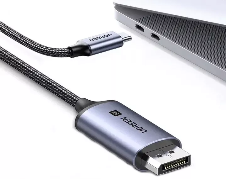 Ugreen Cable CM556 with USB-C and DisplayPort 8K connectors 2m long - gray