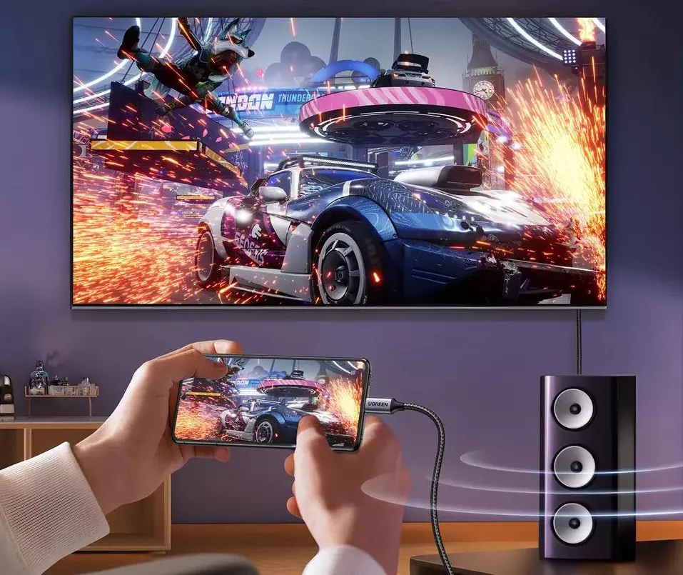 Ugreen Cable CM556 with USB-C and DisplayPort 8K connectors 2m long - gray