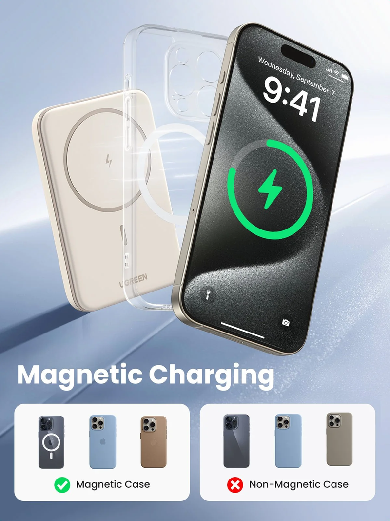 UGreen Powerbank 5000 Mah Magnetic White