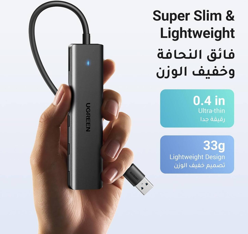 UGREEN CM219 USB Hub (25851) 4 x USB-A 3.0 Black