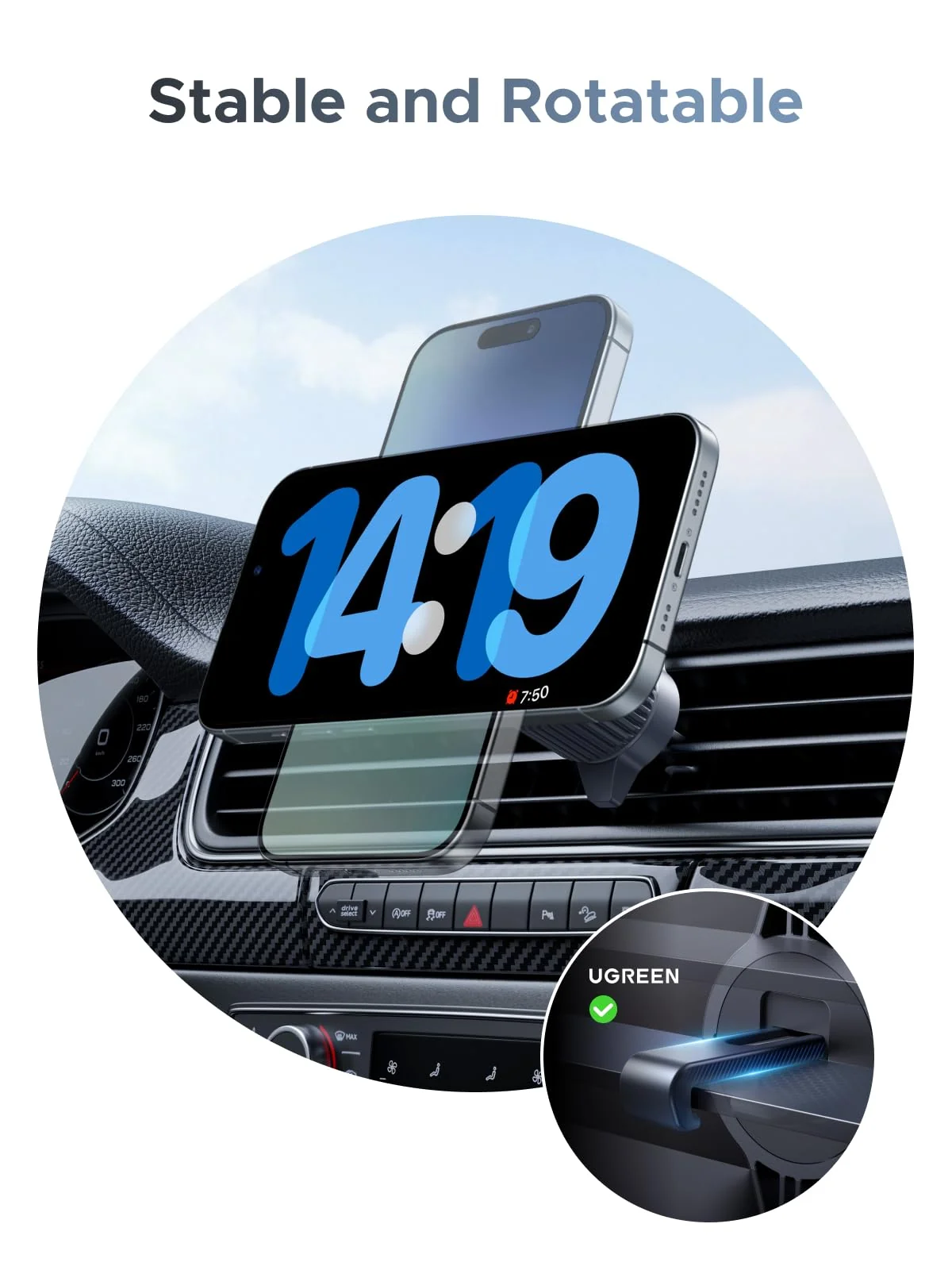 UGreen Qi2 2 25W Wireless Magnetic Car Charger