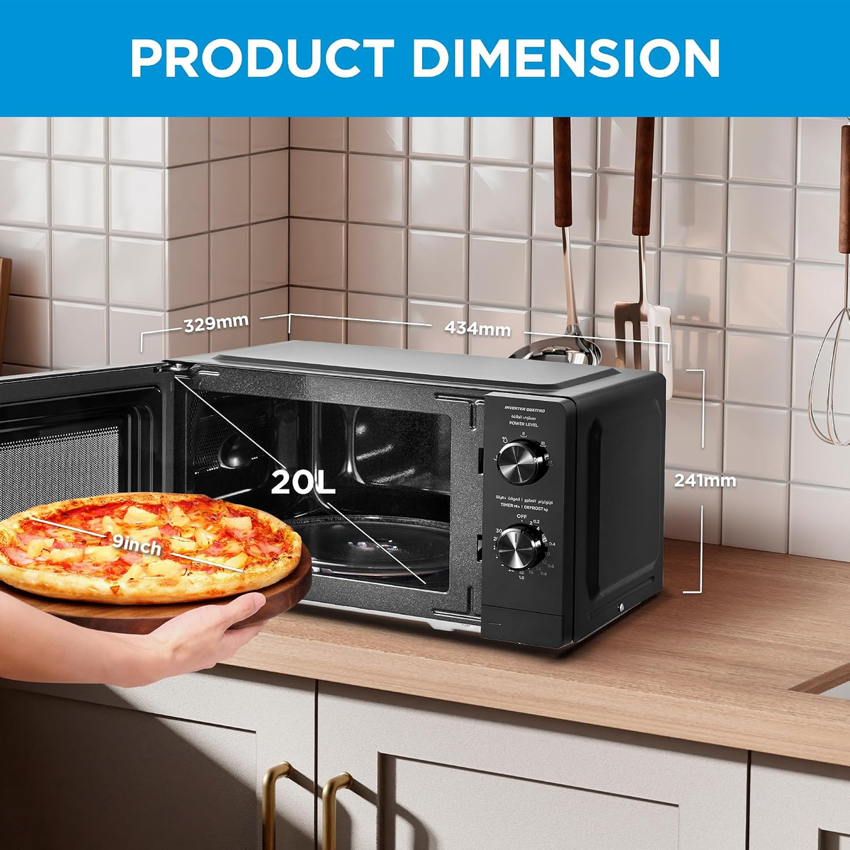 Midea 20 Liters Solo Microwave Oven with 5 Power Levels 700W MM7P012MZ