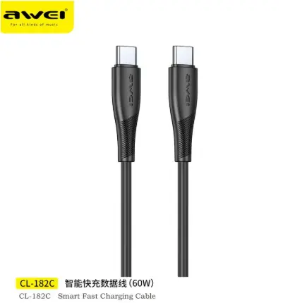 AWEI Cable Type C- C 1 mtr CL-182C-Black